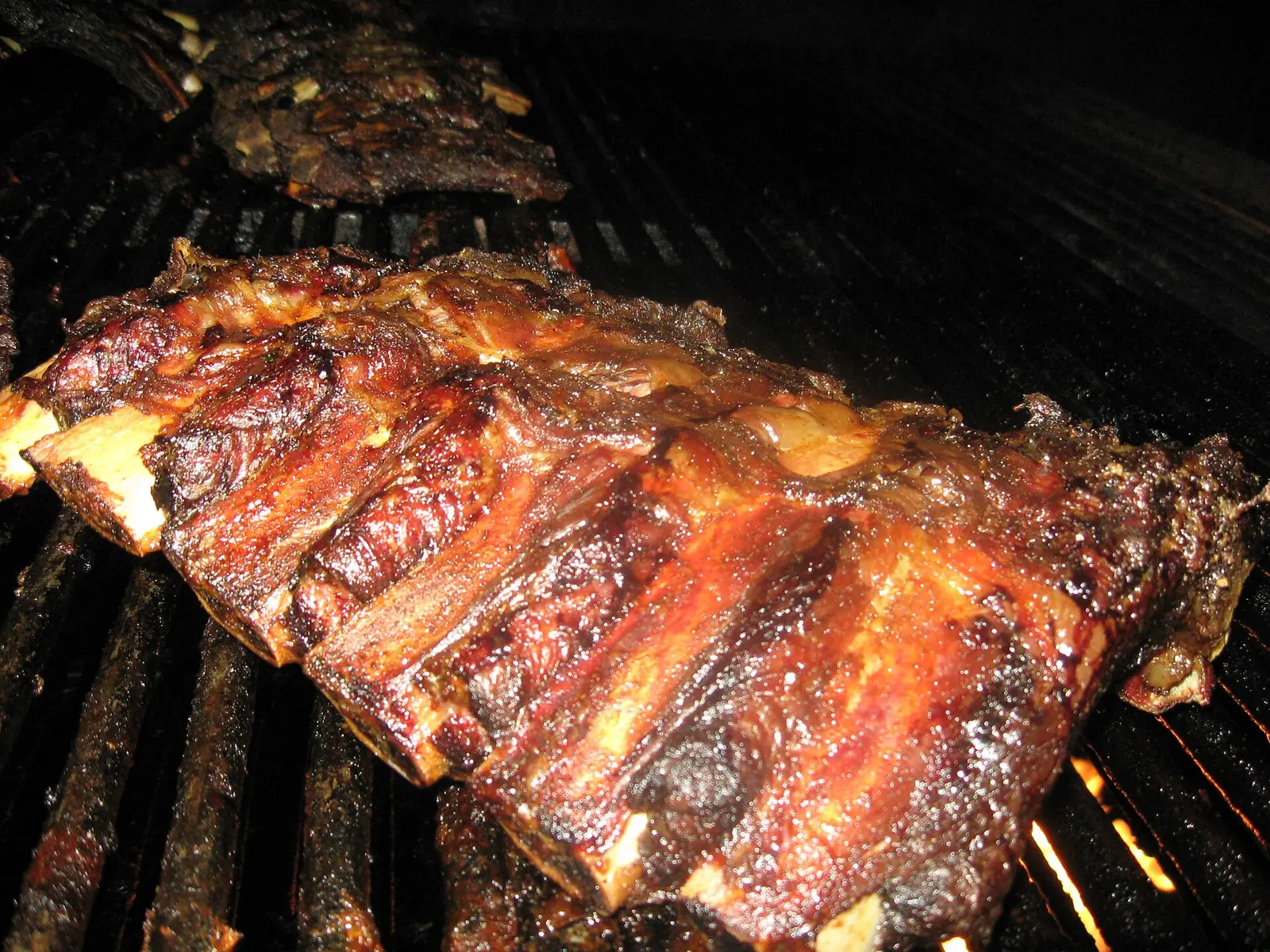 Barbecued beef ribs on a plate at Interstate Bar-B-Que in Memphis.